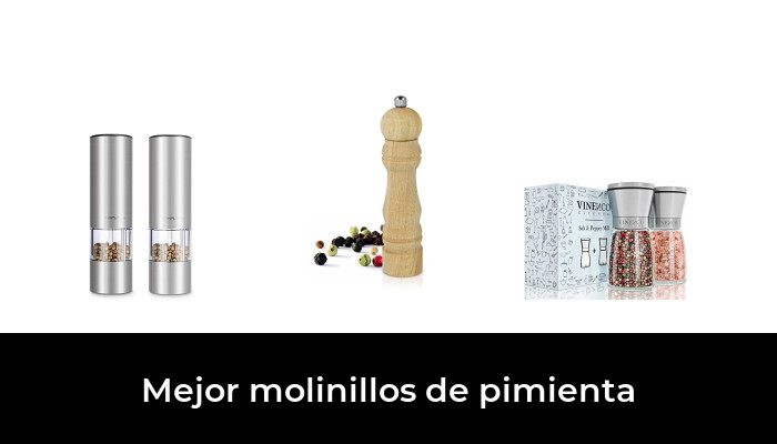 INHEMING Molinillo de Pimienta y Sal de Madera Manual Molinillo de Especias con Ajustable Tosquedad Cerámico Mecanismo 5.5 Pulgadas 